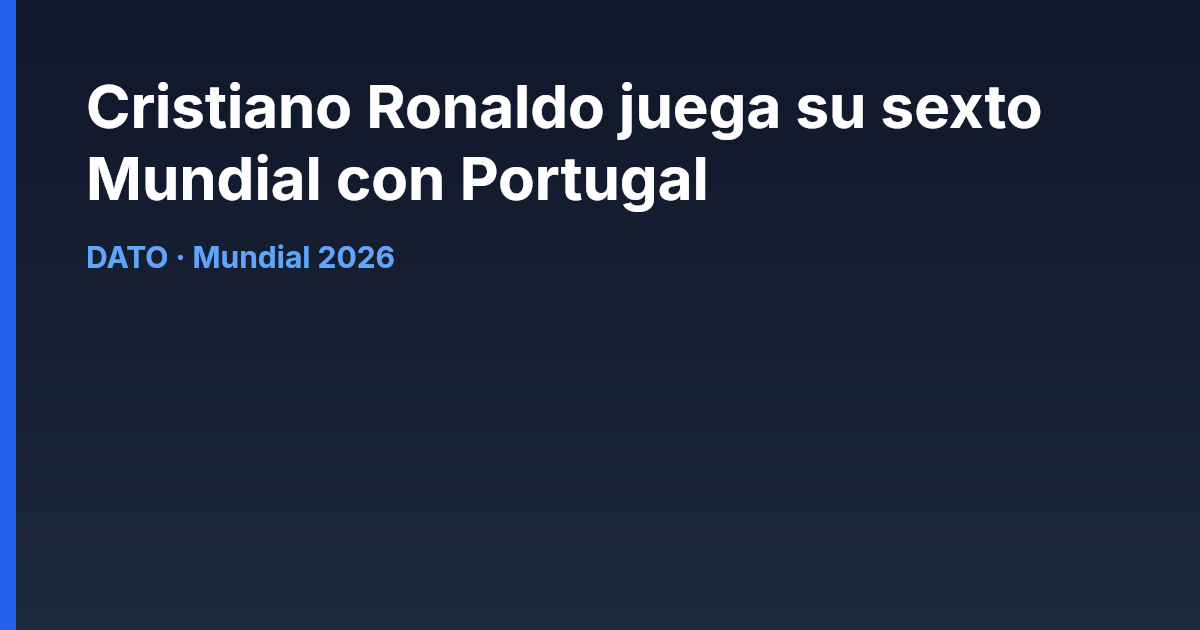 Cristiano Ronaldo juega su sexto Mundial con Portugal