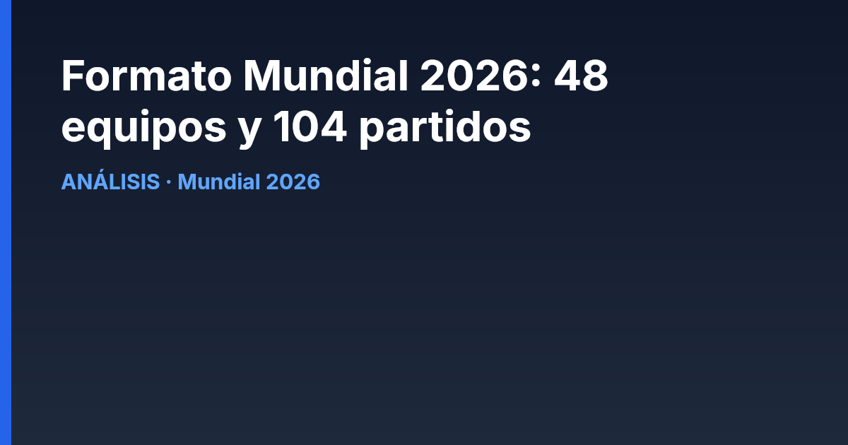 Infografía explicativa del nuevo formato de 48 selecciones y 104 partidos para el Mundial 2026
